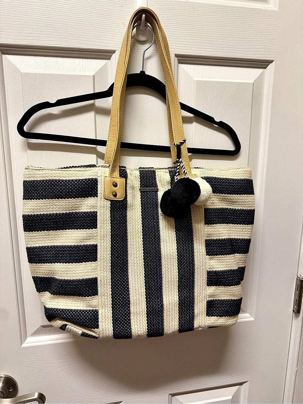 Carve Designs Treasure Tote Striped Black & Cream
